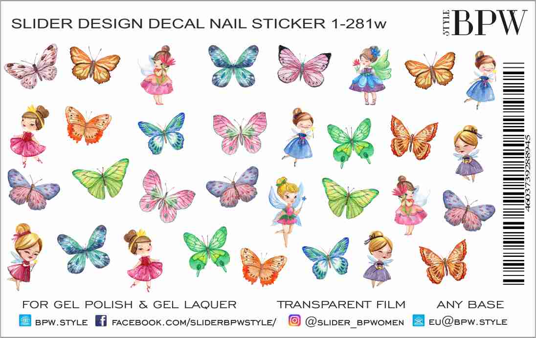 Слайдер-дизайн Бабочки и феи из каталога Цветные на любой фон в интернет-магазине BPW.style