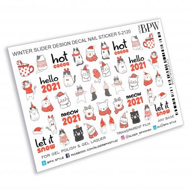 Слайдер-дизайн Зимние котики 2 из каталога Цветные на любой фон в интернет-магазине BPW.style