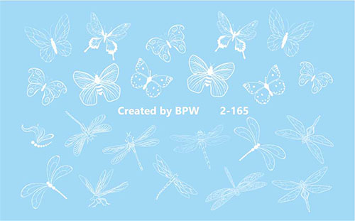 Слайдер дизайн Белые бабочки и стрекозы из каталога Цветные на любой фон в интернет-магазине BPW.style