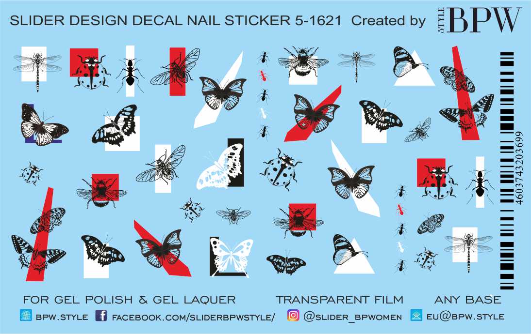 Слайдер-дизайн Геометрия с насекомыми из каталога Цветные на любой фон в интернет-магазине BPW.style