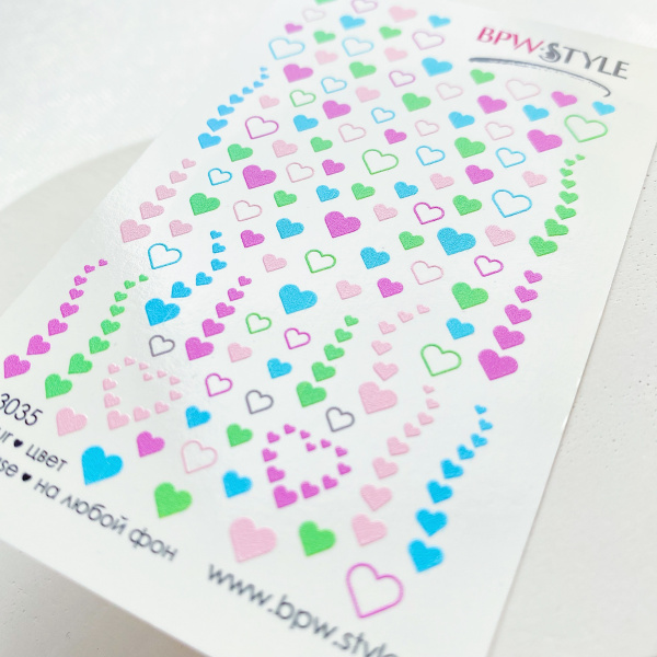 Слайдер-дизайн Цветные сердечки из каталога Цветные на любой фон в интернет-магазине BPW.style