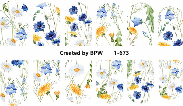 Слайдер-дизайн Полевые цветы из каталога Цветные на светлый фон в интернет-магазине BPW.style
