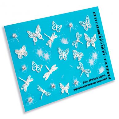 Слайдер-дизайн 3D с кристаллами Бабочки из каталога Слайдер дизайн для ногтей в интернет-магазине BPW.style