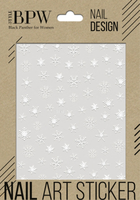 Наклейки для ногтей Белые снежинки  из каталога Наклейки для ногтей, в интернет-магазине BPW.style