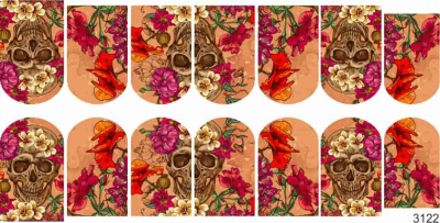 Слайдер-дизайн Череп и цветы из каталога Цветные на светлый фон, в интернет-магазине BPW.style