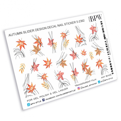 Слайдер-дизайн Осенние листья с паутинкой из каталога Цветные на любой фон, в интернет-магазине BPW.style
