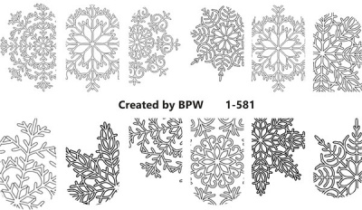 Слайдер-дизайн Снежинки трафарет из каталога Цветные на светлый фон, в интернет-магазине BPW.style