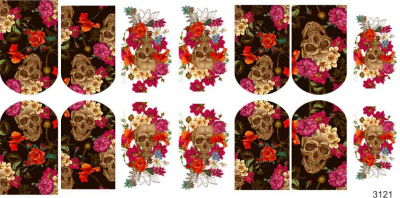 Слайдер-дизайн Череп и цветы из каталога Цветные на светлый фон, в интернет-магазине BPW.style