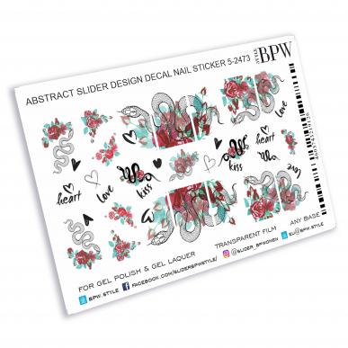 Слайдер-дизайн Змейки и красные цветы из каталога Цветные на любой фон в интернет-магазине BPW.style