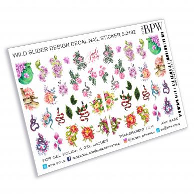 Слайдер дизайн Змеи и цветы из каталога Цветные на любой фон в интернет-магазине BPW.style
