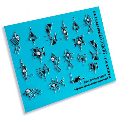 Слайдер-дизайн 3D с кристаллами Геометрия 3 из каталога Слайдер дизайн для ногтей в интернет-магазине BPW.style