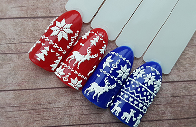Фото Зимний дизайн ногтей "свитерок" из категории Мастер-классы с нашими слайдерами