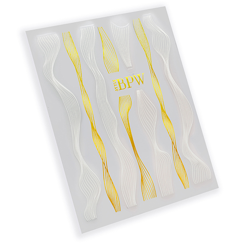 Ленты (волны) для дизайна, белый-золото из каталога Гибкая силиконовая лента в интернет-магазине BPW.style