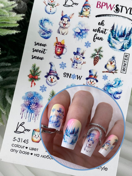 Слайдер-дизайн Новый год снеговики из каталога Цветные на любой фон в интернет-магазине BPW.style