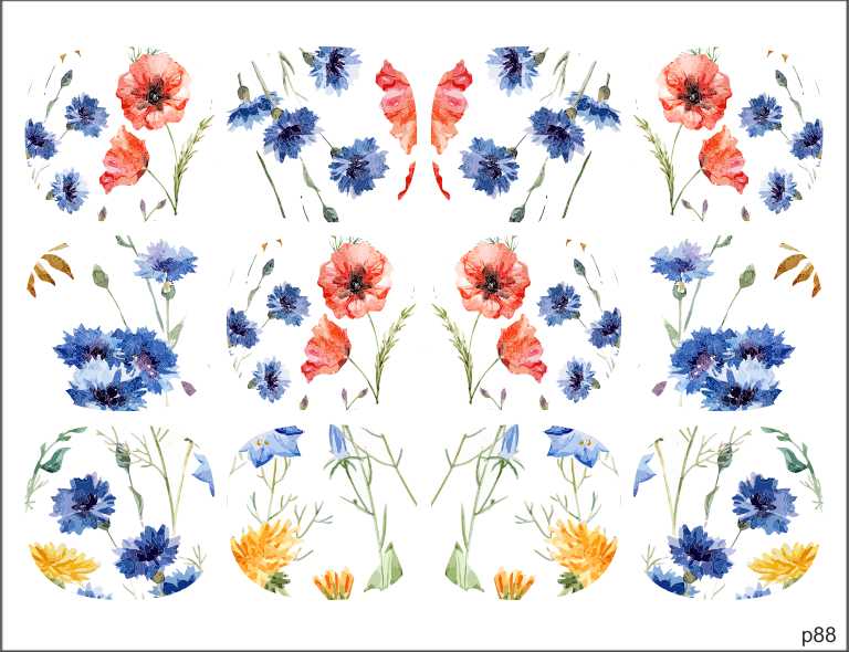 Слайдер-дизайн Полевые цветы из каталога Цветные на светлый фон в интернет-магазине BPW.style