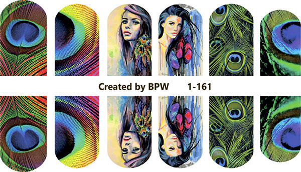 Слайдер-дизайн Павлиний из каталога Цветные на светлый фон в интернет-магазине BPW.style