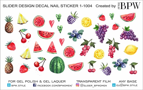 Слайдер-дизайн Фрукты из каталога Цветные на любой фон в интернет-магазине BPW.style