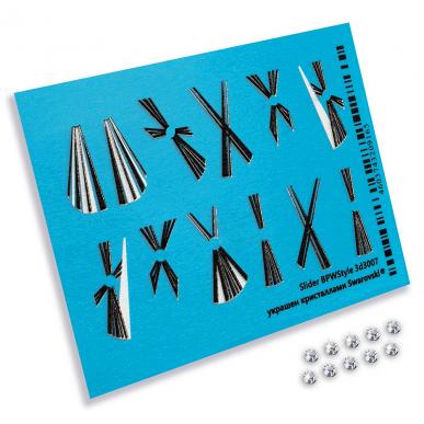 Слайдер-дизайн 3D с кристаллами Геометрия (стразы отдельно) из каталога Слайдер дизайн для ногтей в интернет-магазине BPW.style