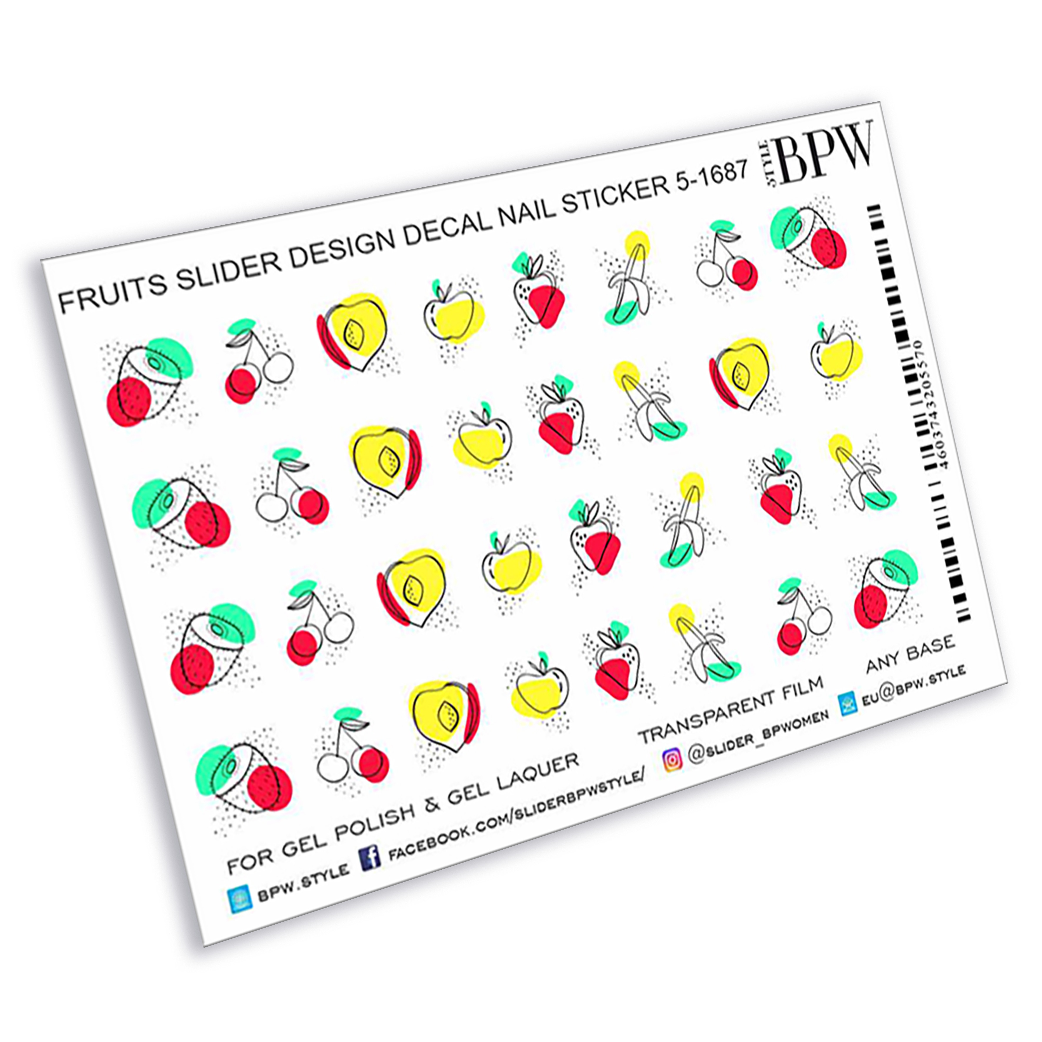 Слайдер-дизайн Фрукты-ягоды из каталога Цветные на любой фон в интернет-магазине BPW.style