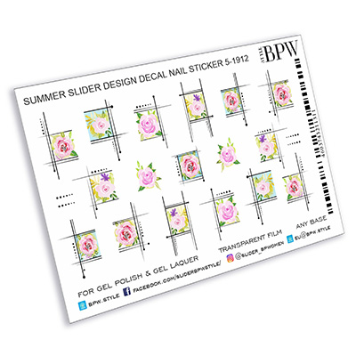 Слайдер-дизайн Цветы в рамке из каталога Цветные на любой фон, в интернет-магазине BPW.style