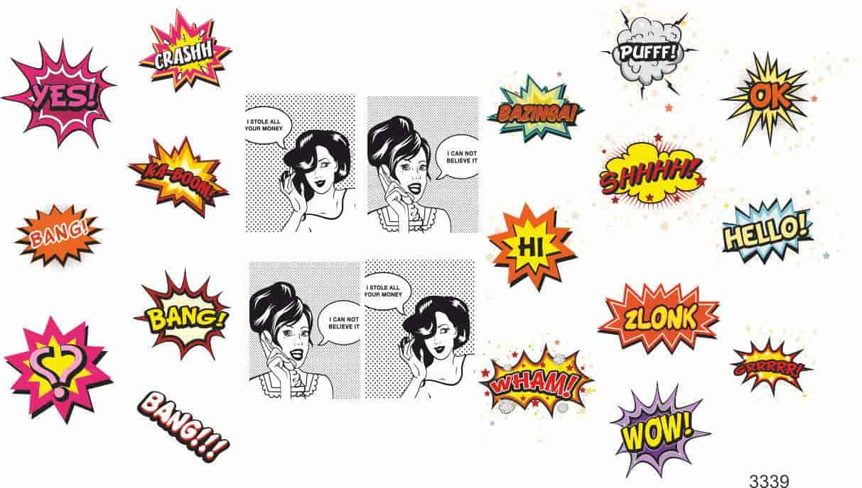 Слайдер-дизайн Комикс надписи из каталога Цветные на светлый фон в интернет-магазине BPW.style