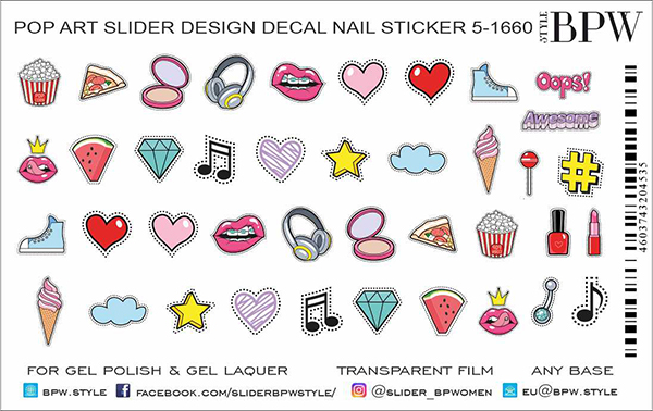 Слайдер-дизайн Pop Art 6 из каталога Цветные на любой фон в интернет-магазине BPW.style
