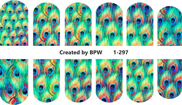 Слайдер-дизайн Перья павлина из каталога Цветные на светлый фон в интернет-магазине BPW.style