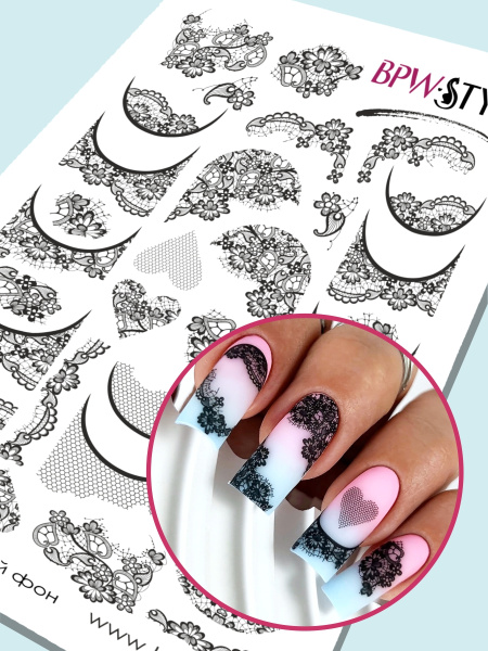 Слайдер-дизайн Кружева черные из каталога Цветные на любой фон в интернет-магазине BPW.style