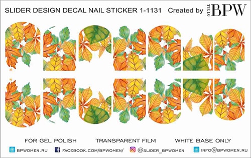 Слайдер-дизайн Осенние листья из каталога Цветные на светлый фон в интернет-магазине BPW.style