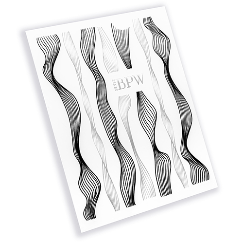 Ленты (волны) для дизайна, черный-серебро из каталога Гибкая силиконовая лента в интернет-магазине BPW.style