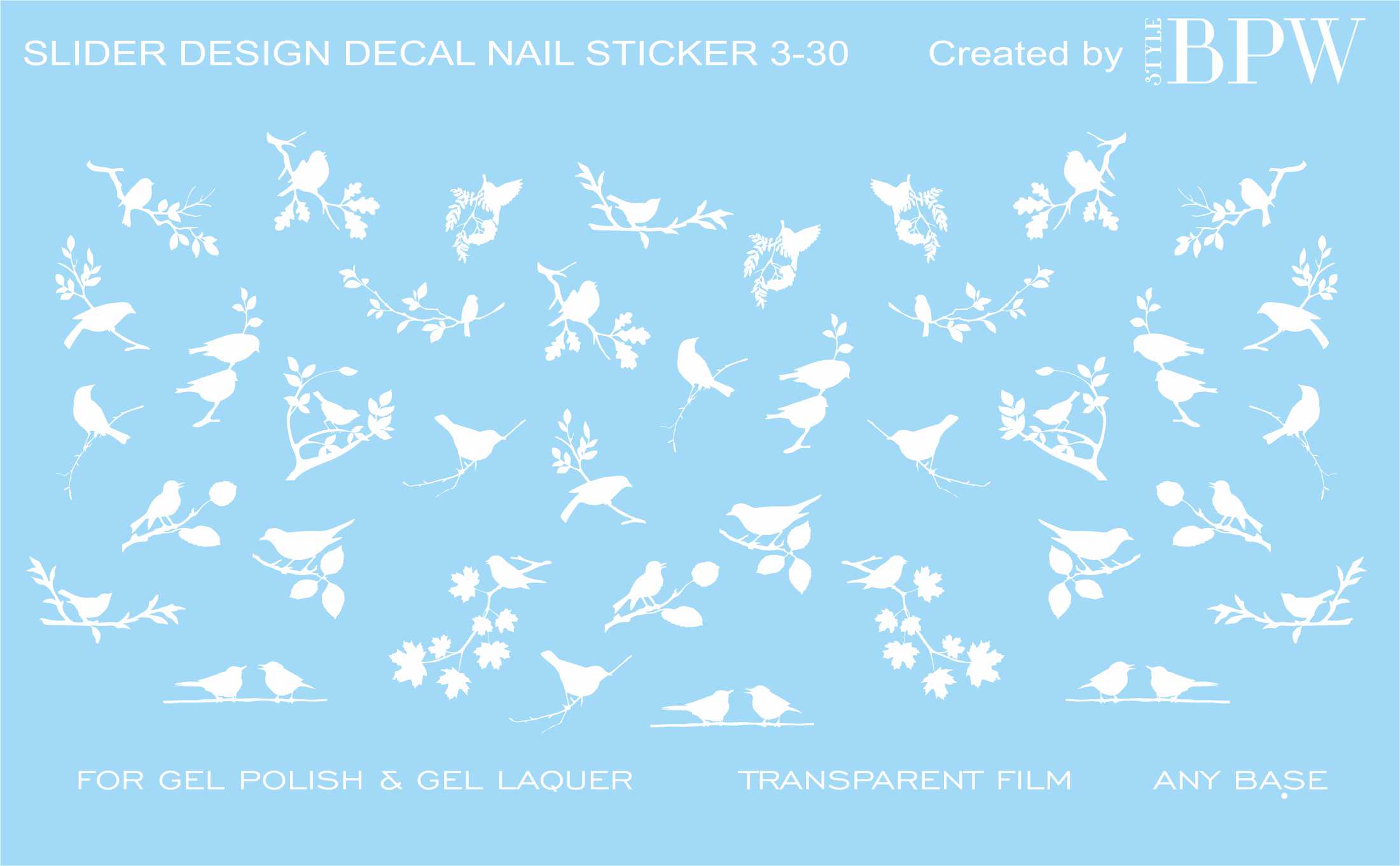Слайдер дизайн Белые птицы из каталога Цветные на любой фон в интернет-магазине BPW.style