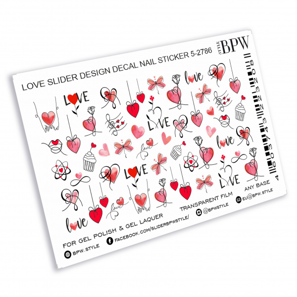 Слайдер-дизайн Романтические сердечки и бабочки из каталога Цветные на любой фон в интернет-магазине BPW.style