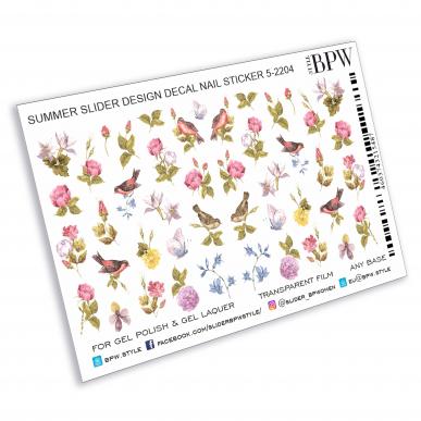 Слайдер дизайн Цветы и птицы из каталога Цветные на любой фон в интернет-магазине BPW.style