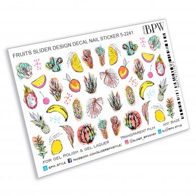 Слайдер дизайн Фрукты и листья из каталога Цветные на любой фон в интернет-магазине BPW.style