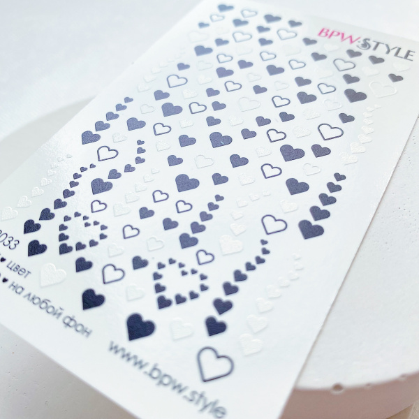 Слайдер-дизайн Черно-белые сердечки из каталога Цветные на любой фон в интернет-магазине BPW.style