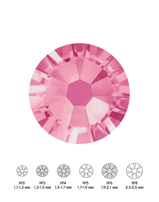 Стразы стеклянные MIX ROSE (розовый) №3 №4 №6 150 шт из каталога Стразы в интернет-магазине BPW.style