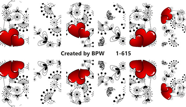 Слайдер-дизайн Узор с сердечками из каталога Цветные на светлый фон в интернет-магазине BPW.style