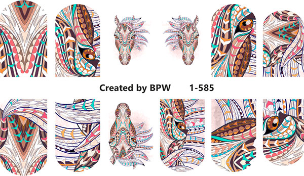 Слайдер-дизайн Лошадь этника из каталога Цветные на светлый фон в интернет-магазине BPW.style