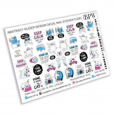 Слайдер-дизайн Keep calm & love cats из каталога Слайдер дизайн для ногтей в интернет-магазине BPW.style