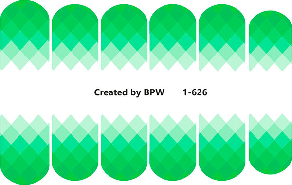 Слайдер-дизайн Зеленые ромбы из каталога Слайдер дизайн для ногтей в интернет-магазине BPW.style