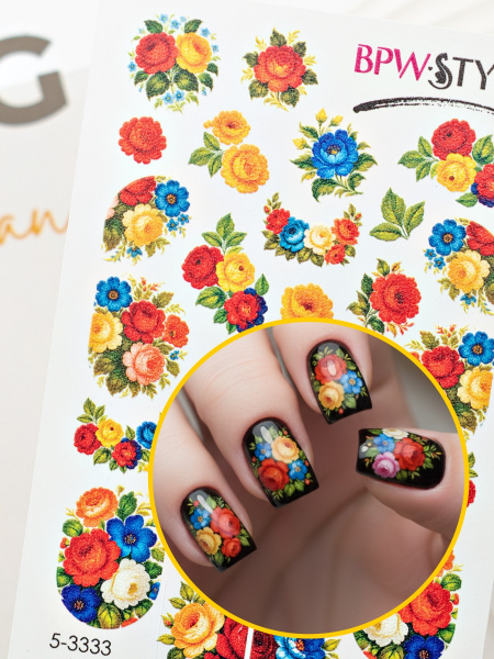 Слайдер-дизайн Жостово из каталога Цветные на любой фон в интернет-магазине BPW.style