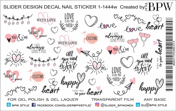 Слайдер-дизайн Надписи любовь из каталога Цветные на любой фон в интернет-магазине BPW.style