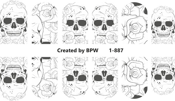 Слайдер-дизайн Черепа и розы из каталога Цветные на светлый фон в интернет-магазине BPW.style