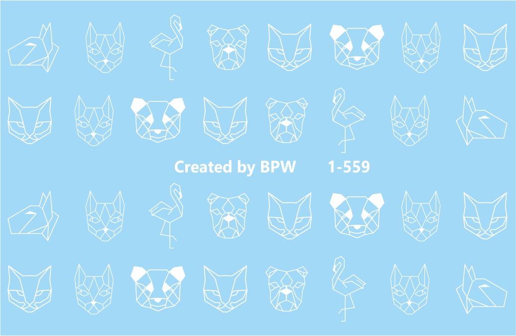 Слайдер-дизайн Белые животные геометрия из каталога Цветные на любой фон в интернет-магазине BPW.style