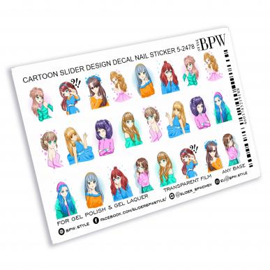 Слайдер-дизайн Anime girls из каталога Цветные на любой фон в интернет-магазине BPW.style