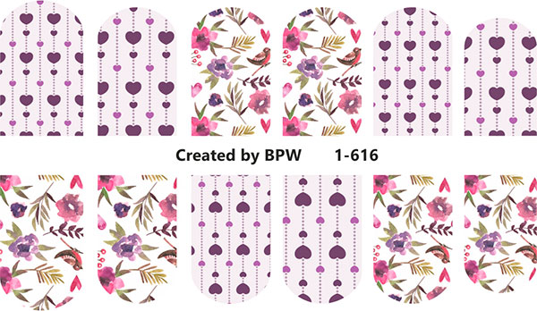 Слайдер-дизайн Фиолетовые сердечки из каталога Цветные на светлый фон в интернет-магазине BPW.style