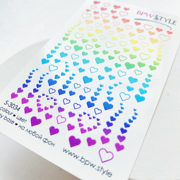 Слайдер-дизайн Радужные сердечки из каталога Цветные на любой фон в интернет-магазине BPW.style