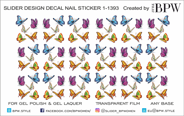 Слайдер-дизайн Бабочки из каталога Цветные на любой фон в интернет-магазине BPW.style