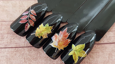 Фото Маникюр с осенними листьями из категории Мастер-классы с нашими слайдерами