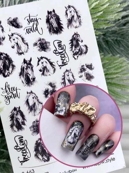 Слайдер-дизайн SPARKLE Лошади черные из каталога Слайдеры SPARKLE в интернет-магазине BPW.style